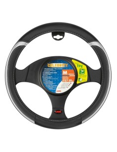 Coprivolante auto similpelle con inserti metallizzati Argento 37 39cm