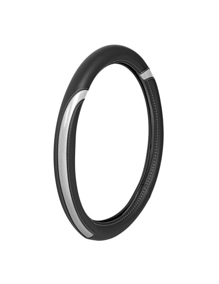 Coprivolante auto similpelle con inserti metallizzati Argento 37 39cm