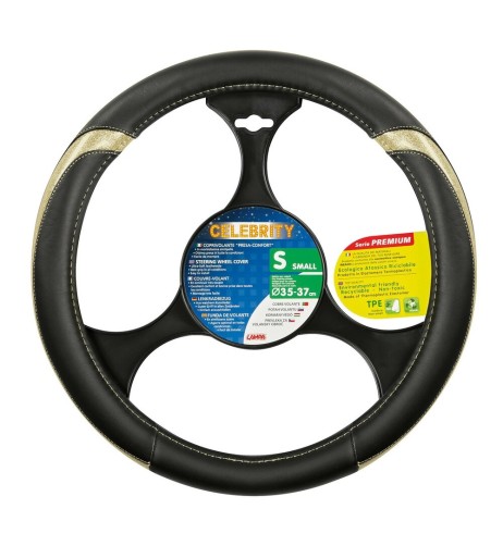 Coprivolante auto similpelle con inserti metallizzati Oro 35 37cm