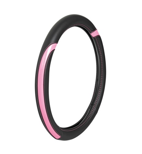 Coprivolante auto similpelle con inserti metallizzati Rosa 35 37cm