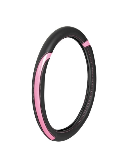 Coprivolante auto similpelle con inserti metallizzati Rosa 35 37cm