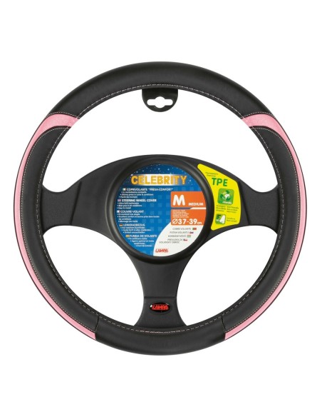 Coprivolante auto similpelle con inserti metallizzati Rosa 37 39cm