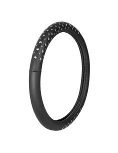 Coprivolante auto similpelle con inserti stelle Argento 35 37cm 2