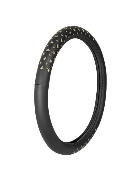 Coprivolante auto similpelle con inserti stelle Oro 35 37cm