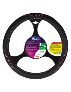 Coprivolante auto universale 35 37cm in similpelle con cristalli rosa
