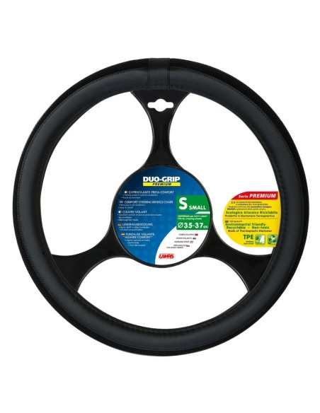 Coprivolante auto universale 35 37cm in similpelle Duo Grip Nero