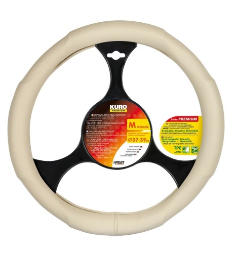 Coprivolante auto universale 37 39cm in similpelle Beige