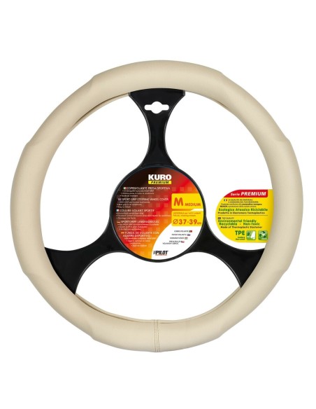 Coprivolante auto universale 37 39cm in similpelle Beige