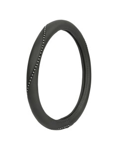 Coprivolante auto universale 37 39cm in similpelle con cristalli 2