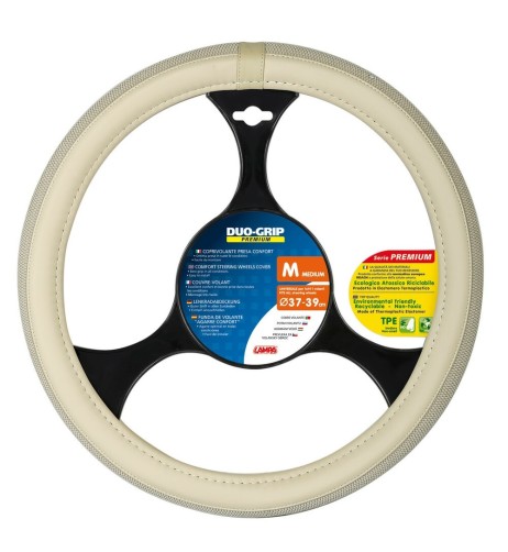 Coprivolante auto universale 37 39cm in similpelle Duo Grip Beige
