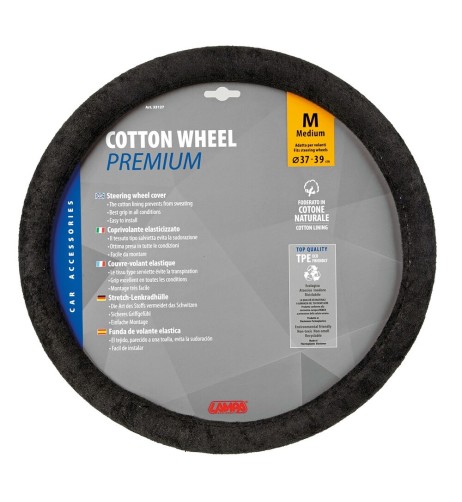 Coprivolante auto universale in morbido cotone Cotton Wheel 37 39cm