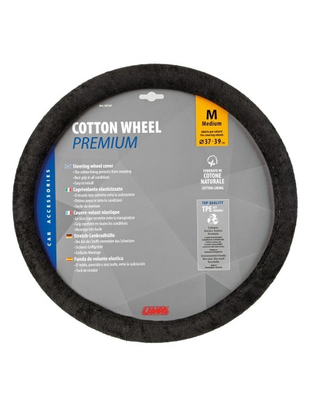 Coprivolante auto universale in morbido cotone Cotton Wheel 37 39cm