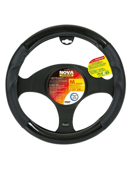 Coprivolante auto universale in similpelle carbon look Nova 37 39cm
