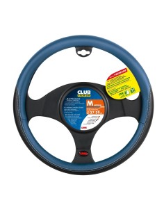 Coprivolante auto universale similpelle traforata traspirante nero blu 37 3