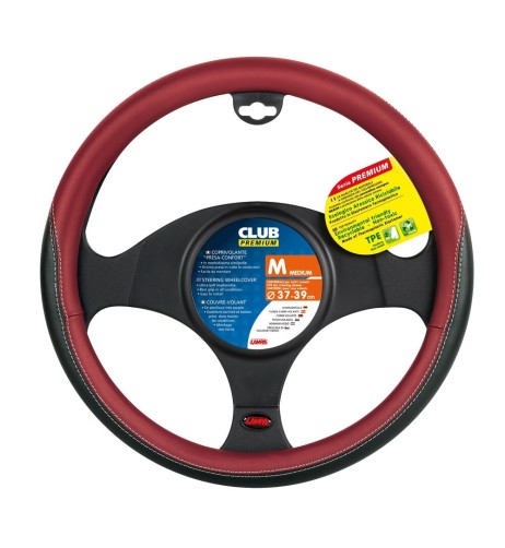 Coprivolante auto universale similpelle traforata traspirante nero rosso 37