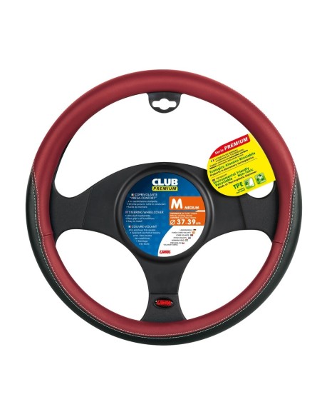 Coprivolante auto universale similpelle traforata traspirante nero rosso 37
