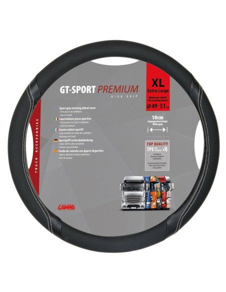 Coprivolante camion GT Sport nero argento in TPE taglia XL 49 51cm