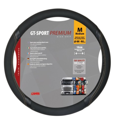 Coprivolante camion GT Sport nero beige in TPE taglia M 44 46cm