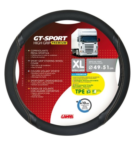 Coprivolante camion GT Sport nero beige in TPE taglia XL 49 51cm