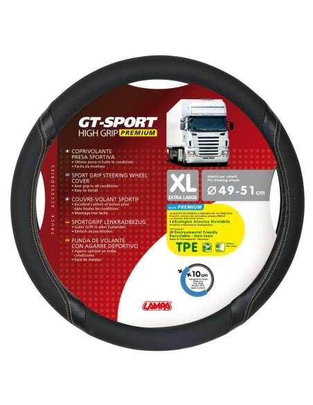 Coprivolante camion GT Sport nero beige in TPE taglia XL 49 51cm