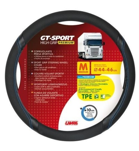 Coprivolante camion GT Sport nero blu in TPE taglia M 44 46cm