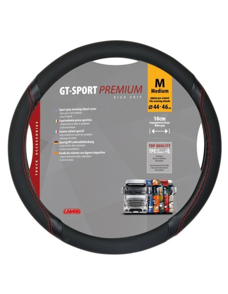 Coprivolante camion GT Sport nero rosso in TPE taglia M 44 46cm