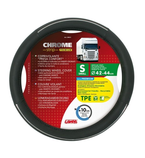 Coprivolante camion in eco pelle traforata Crome Strip Premium 42 44cm
