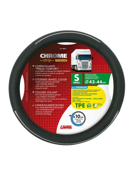 Coprivolante camion in eco pelle traforata Crome Strip Premium 42 44cm