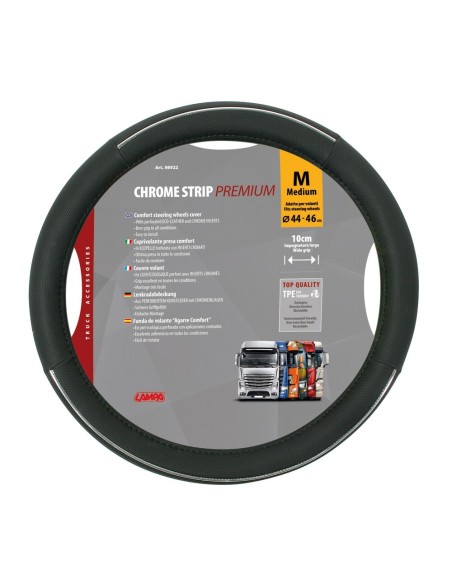 Coprivolante camion in eco pelle traforata Crome Strip Premium 44 46cm