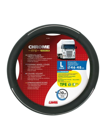 Coprivolante camion in eco pelle traforata Crome Strip Premium 46 48cm