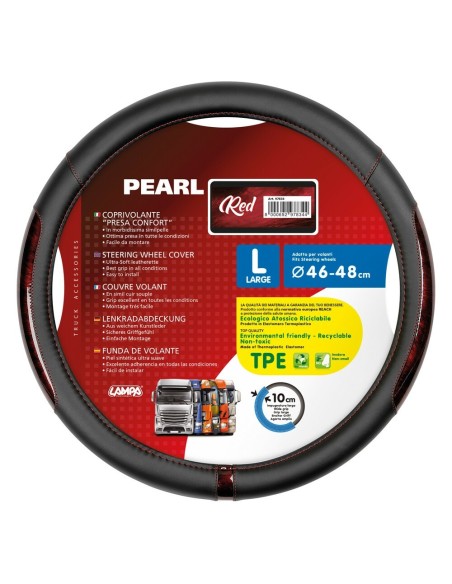 Coprivolante camion in similpelle con inserti perlato rosso taglia L 46 4