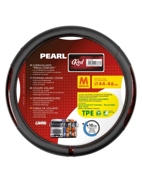 Coprivolante camion in similpelle con inserti perlato rosso taglia M 44 4