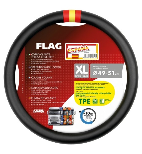 Coprivolante camion in similpelle Flag Espana taglia XL 49 51cm