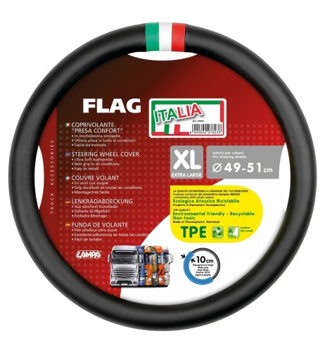 Coprivolante camion in similpelle Flag Italia taglia XL 49 51cm