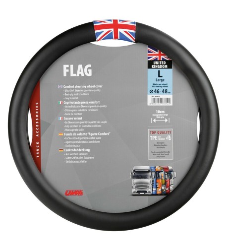 Coprivolante camion in similpelle Flag UK taglia L 46 48cm