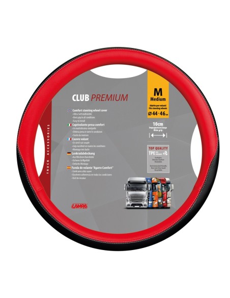 Coprivolante camion in TPE similpelle Rosso Club Premium 44 46cm