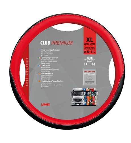 Coprivolante camion in TPE similpelle Rosso Club Premium 49 51cm