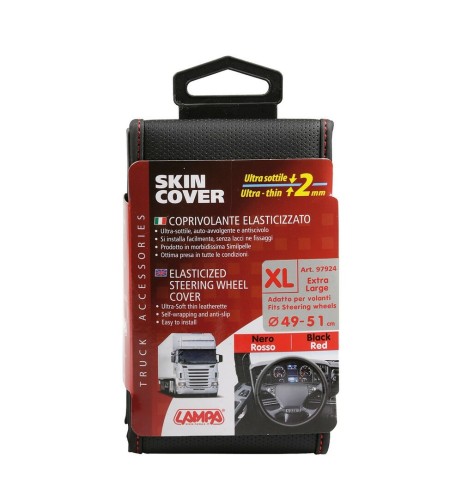 Coprivolante elasticizzato Camion ultra sottile Nero Rosso 49 51cm