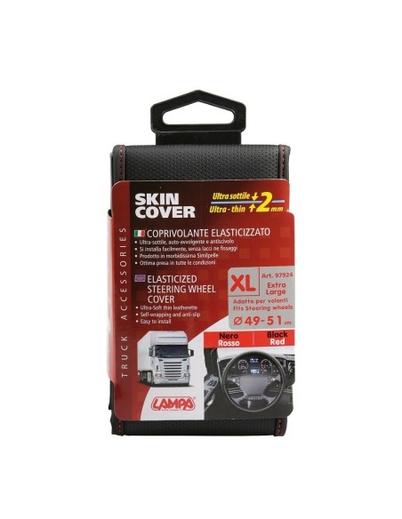 Coprivolante elasticizzato Camion ultra sottile Nero Rosso 49 51cm