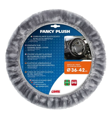 Coprivolante elasticizzato in pelliccia sintetica 36 42cm Grigio