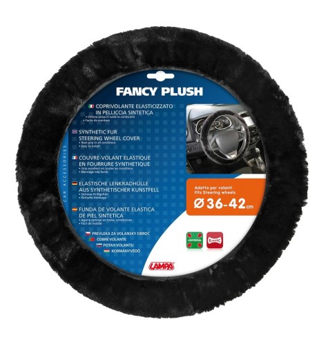 Coprivolante elasticizzato in pelliccia sintetica 36 42cm Nero 