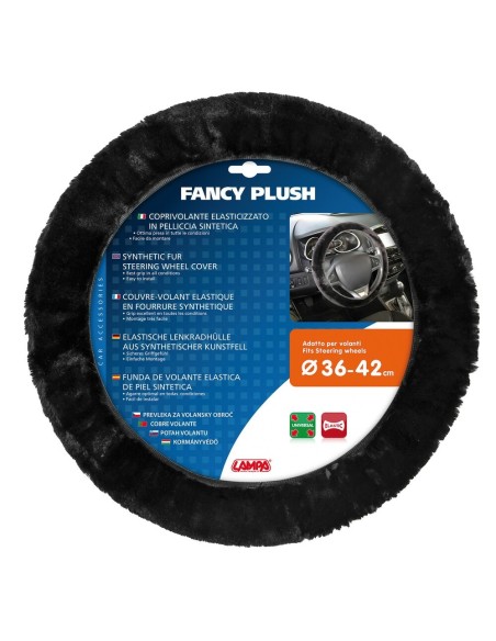 Coprivolante elasticizzato in pelliccia sintetica 36 42cm Nero 