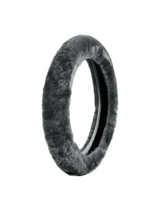 Coprivolante elasticizzato in vera pelliccia di montone 36 42cm Antracite 2