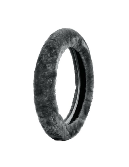 Coprivolante elasticizzato in vera pelliccia di montone 36 42cm Antracite