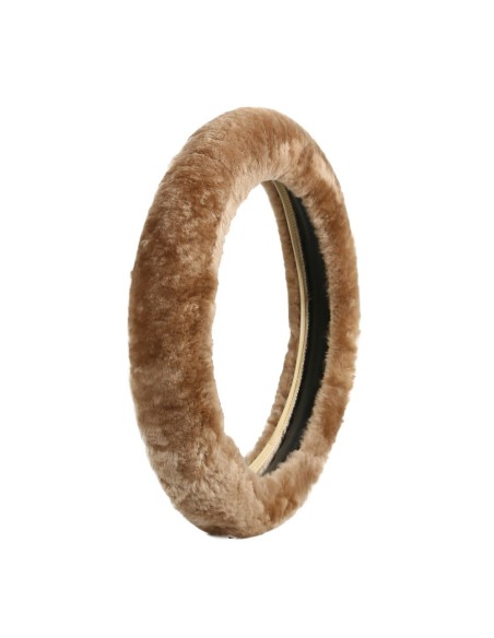 Coprivolante elasticizzato in vera pelliccia di montone 36 42cm Naturale