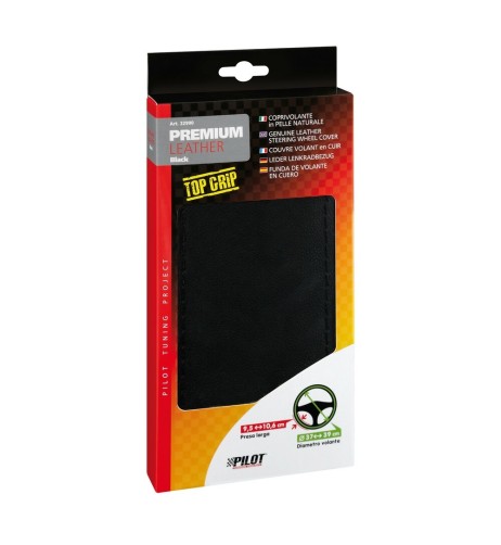 Coprivolante in pelle da cucire mod Premium volante da 37 39cm Nero