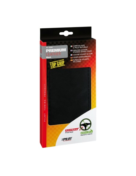 Coprivolante in pelle da cucire mod Premium volante da 37 39cm Nero