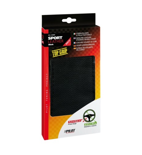 Coprivolante in pelle da cucire mod Sport volante da 37 39cm Nero