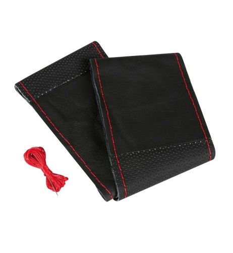 Coprivolante in pelle da cucire mod Sport volante da 37 39cm Nero Rosso