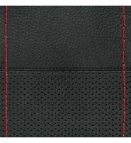 Coprivolante in pelle da cucire mod Sport volante da 37 39cm Nero Rosso